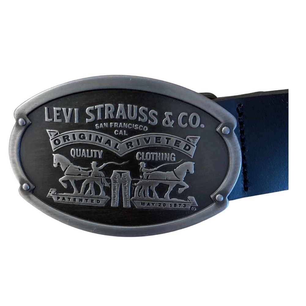 Levis Leather Belt Western Americana Workwear Buckle 38 Streetwear Minimalist